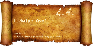 Ludwigh Axel névjegykártya